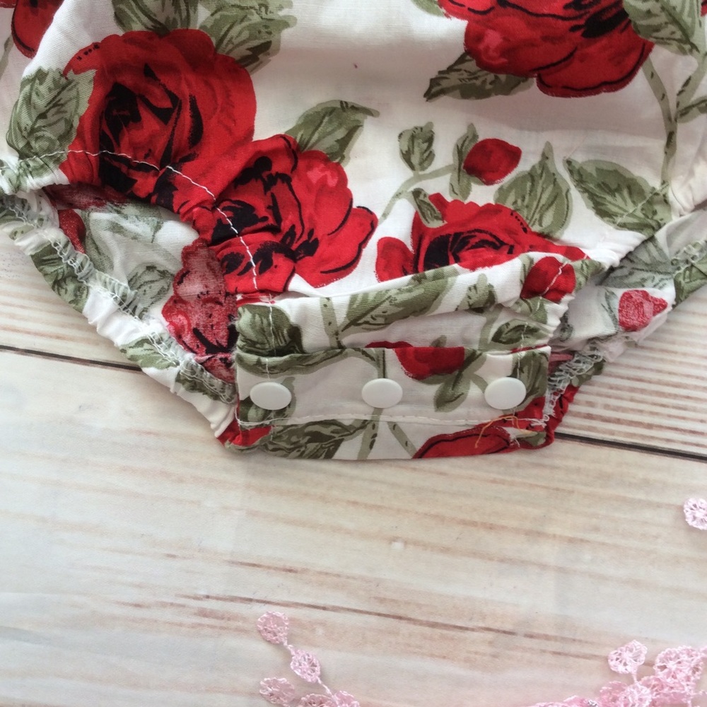 Boutique Baby Girls Rose Romper - Picture 3 of 3
